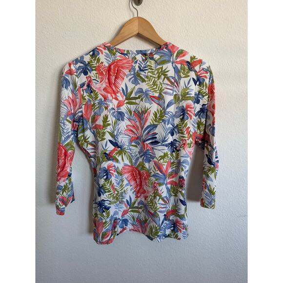 J. McLaughlin Womens Aloha Tropical Top Stretchy Size Medium Catalina Cloth - Picture 4 of 7